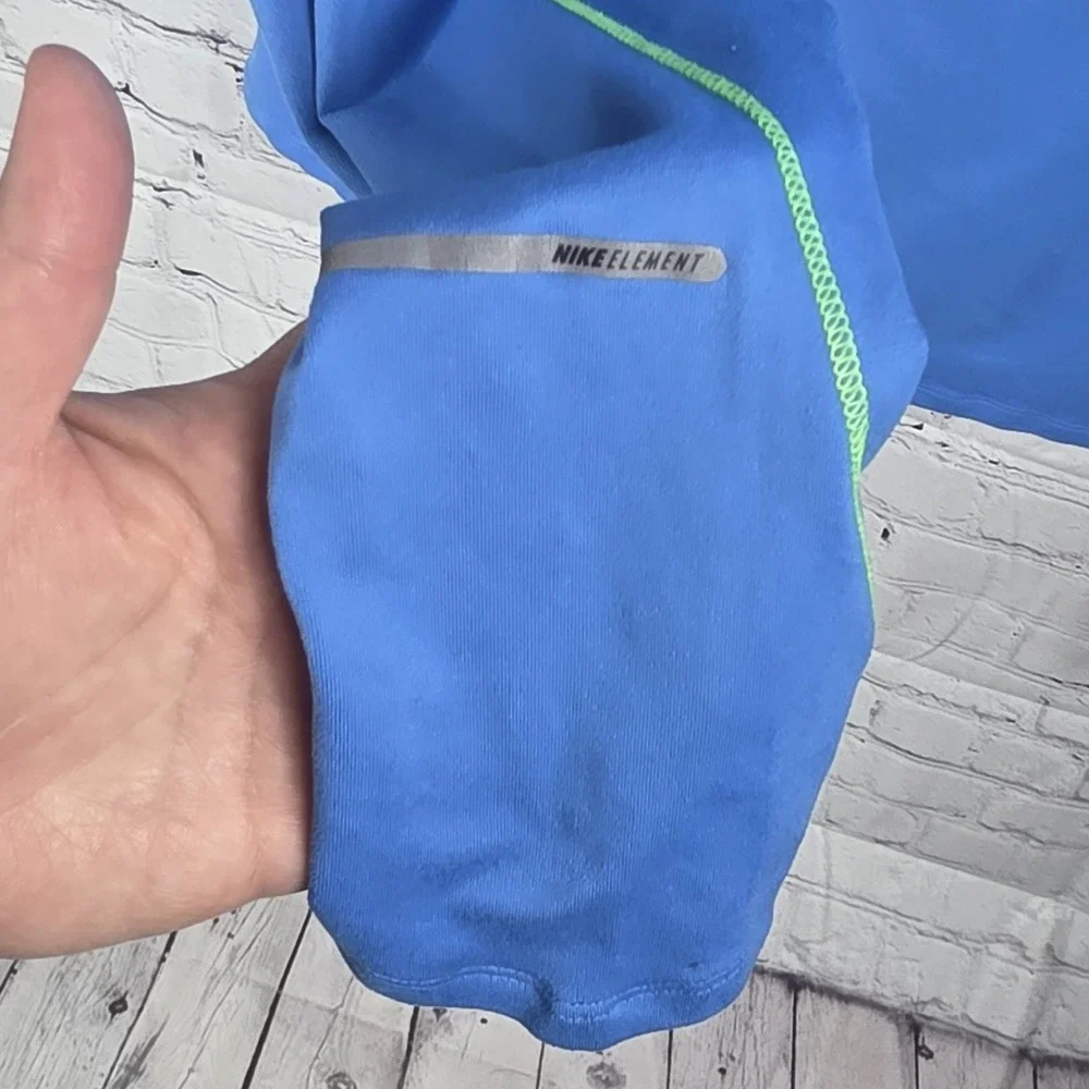NIKE Running Dri-Fit 1/4 Zip Pullover‎ Activewear Shirt  SZ MEDIUM  Blue/Green